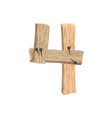 number 4 wood board font four symbol plank vector image vector image