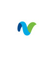 abstract v initial colored logo vector image