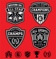 athletic patch emblems vector image vector image