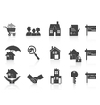 black real estate icon vector image