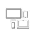 devices line icons vector image