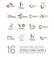 logo collection ribbon waves swirls spirals vector image vector image
