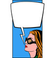 pop art woman and comic bubble vector image