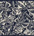vintage monochrome tattoos seamless pattern vector image vector image