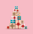 christmas gifts or present colored boxes laid out vector image vector image
