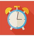 flat alarm clock with long shadow vector image vector image