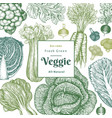 hand drawn sketch vegetables design organic fresh vector image