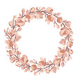 floral frame wreath with magnolia blooming flowers vector image vector image