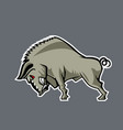 huge wild boar cartoon style vector image vector image
