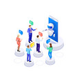 isometric artificial intelligence people ask vector image