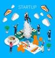 business startup isometric composition vector image vector image