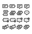 chat speech bubbles and dialog balloons line style vector image