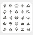 nature icons set vector image
