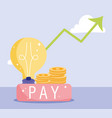 online payment coins money growth arrow pay vector image