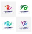 set circle eye logo design concept vector image