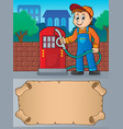 small parchment and gas station worker vector image vector image