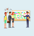 scrum task board whit sticky note cards vector image vector image