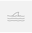 dorsal shark fin above water line icon vector image