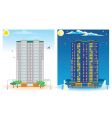 multistoried house day and night vector image vector image
