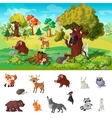woodland animals concept vector image