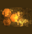 abstract technology gold hexagon geometric vector image
