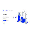 growth chart of cash business financial trading vector image
