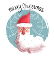 merry christmas of santa claus face vector image