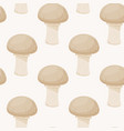 seamless pattern with champignon mushroom vector image vector image