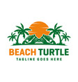 beach turtle logo design template vector image vector image