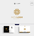 initial m luxury logo template and business card vector image vector image