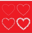 set of hand drawn grunge hearts vector image