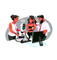 artificial intelligence working among the people vector image vector image