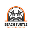 beach turtle logo design template vector image vector image
