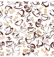 brown retro coffee beverages seamless pattern vector image