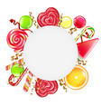 candies round frame vector image