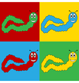 pop art earthworm icons vector image