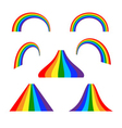 rainbow icons set flat vector image