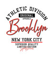 athletic brooklyn typography sports vector image