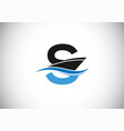 capital letter s with ship cruise or boat vector image