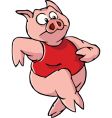 cartoon pig vector image