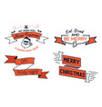 christmas colorful t-shirt print designs set vector image vector image