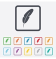 feather sign icon retro pen symbol vector image