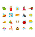 various dish icon set vector image