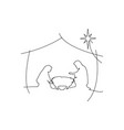 christian christmas nativity scene of baby jesus vector image