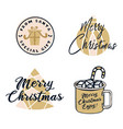 christmas colorful t-shirt print designs set vector image vector image
