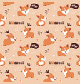 corgi seamless pattern cute puppies background vector image vector image