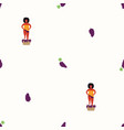 cute grapes harvest seamless pattern vector image