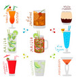 for sweet alcohol cocktail in glass vector image