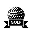 golf ball black ribbon simple symbol vector image vector image