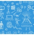 hand drawn cinema pattern vector image vector image